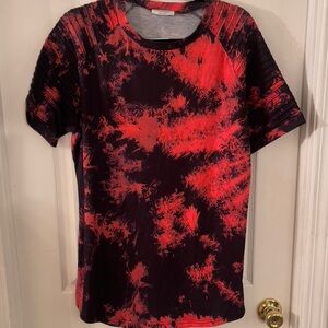 NWT Coofandy Men’s Large Red and Black Ribbed Sleeve Tee